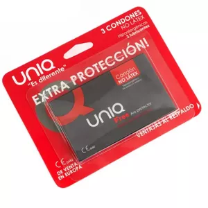 UNIQ - FREE LATEX FREE CONDOMS WITH PROTECTIVE RING 3 UNITS
