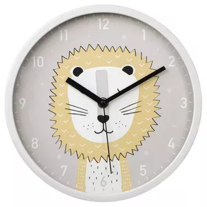 Hama Lucky Lion Quartz clock Круглый Серый, Белый, Желтый