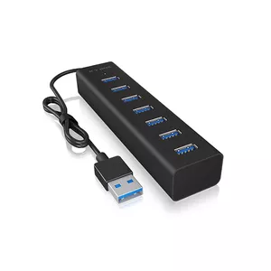 ICY BOX IB-HUB1700-U3 USB 3.2 Gen 1 (3.1 Gen 1) Type-A 5000 Мбит/с Черный