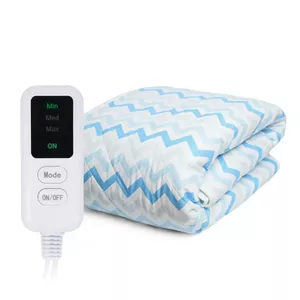 EcoSapiens Zaggy Electric Heated Blanket, Two-Zone Heating Pad, 9 Modes Remote Control Auto 60 min Shut-Down (150x180 cm)