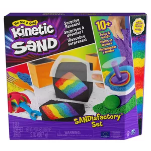 Kinetic Sand Sandisfactory Set with 2lbs of Colored and Black