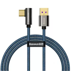 USB-uz USB-C leņķveida kabelis Baseus Legend Series, 66W, 1m (zils)