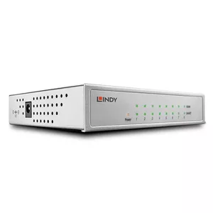 Lindy 25045 сетевой коммутатор Управляемый Gigabit Ethernet (10/100/1000) Питание по Ethernet (PoE) Серебристый
