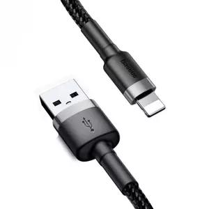 Нейлоновый кабель для передачи данных и зарядки Baseus CALKLF-AG1 USB-C QC3.0 2,4A на Lightning 0,5 м, черный, серый