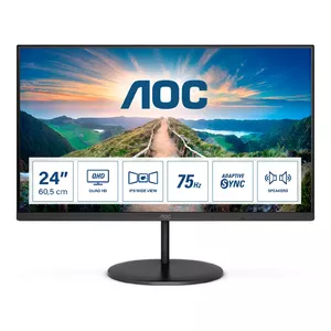 AOC V4 Q24V4EA LED display 60,5 cm (23.8") 2560 x 1440 pikseļi 2K Ultra HD Melns