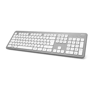 Hama KW-700 клавиатура Беспроводной RF QWERTZ Немецкий Серебристый, Белый