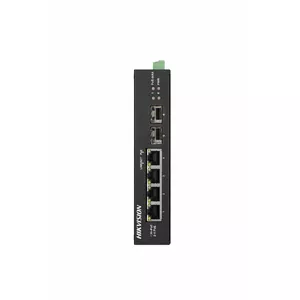 Hikvision DS-3T0506HP-E/HS tīkla pārslēgs Nepārvaldīts Gigabit Ethernet (10/100/1000) Power over Ethernet (PoE) Melns