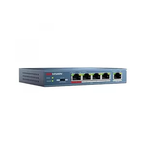 Hikvision DS-3E0105P-E сетевой коммутатор Неуправляемый Fast Ethernet (10/100) Питание по Ethernet (PoE) Синий