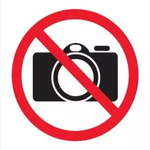 Наклейка (знак) \"Запрещено фотографировать\" 114ммx114мм
