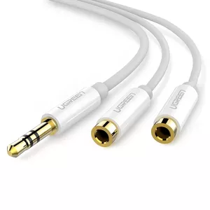 Ugreen 10739 audio kabelis 0,25 m 3.5mm 2 x 3.5mm Balts