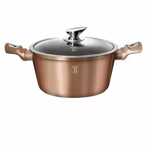 BERLINGER HAUS BH/1515N Metallic Rose Gold Edition pot with lid, 24 cm 4.1 L