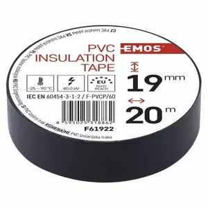 Elektroizolācijas lente PVC 0,13x19 mm (20 m), melna