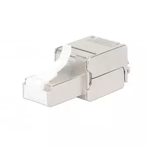 Intellinet Cat6a 10G Shielded Toolless RJ45 Modular Field Termination Plug, For Easy and Quick High-quality Cable Assembly in the Field, STP, for Solid & Stranded Wire, Gold-plated Contacts, Metal Housing