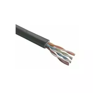 UTP kabel PlanetElite, Cat5E, drát, dvojitý venkovní PE+PVC, černý, 1km, cívka