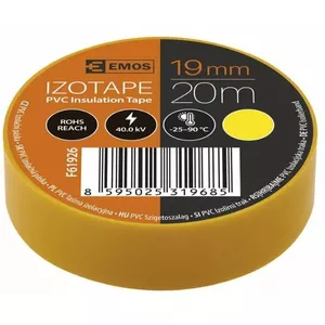 Elektroizolācijas lente PVC 0,13x19 mm (20 m), dzeltena