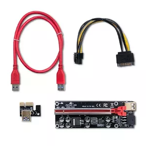 Riser PCI-E 1x 16x USB 3.0, ver.009S Plus SATA/PCI-E 6 pin
