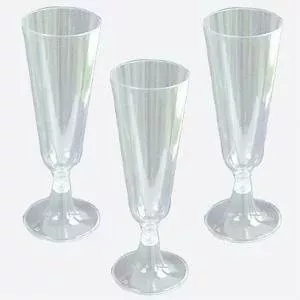 Пластиковые бокалы для шампанского, 6 шт