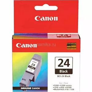 BCI-24BK CANON BLACK INK CARTRIDGE (atverts iepakojums) (6881A002_OB)