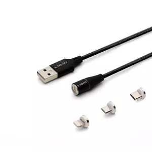 Savio CL-152 USB кабель 1 m USB 2.0 USB A USB C/Micro-USB B/Lightning Черный