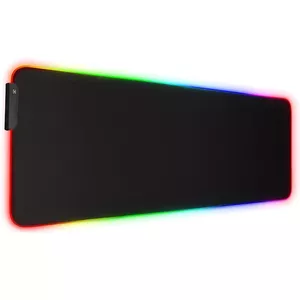 Riff RGB-01 Игровой коврик для мышки прорезиновой ткани с USB RGB Цветныой LED подсветкой (80x30cm) Черный