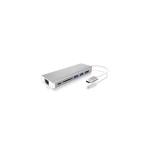 ICY BOX IB-DK4034-CPD Проводная USB 3.2 Gen 1 (3.1 Gen 1) Type-C Серебристый, Белый