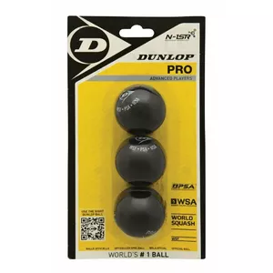 Skvošo kamuoliukas Dunlop PRO 2YellowDot 3-blister