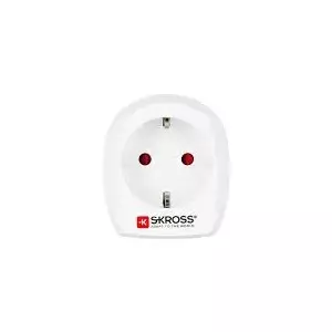 Skross 1.500230-E адаптер сетевой вилки Тип D (UK) Тип C (Europlug) Белый