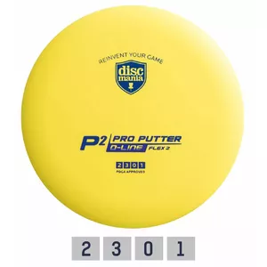 Diskgolfo diskas Putter D-LINE P2 FLEX 2 Yellow