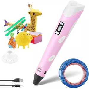 Fusion 3D printing pen for creating figures from PLA / ABS material (Ø 1.75mm) pink