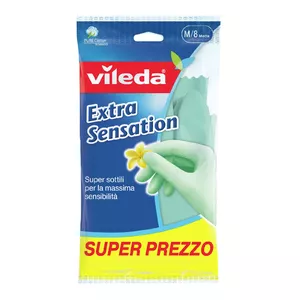 Vileda Extra Sensation Хозяйственные перчатки Зеленый Хлопок, Латекс 1 шт