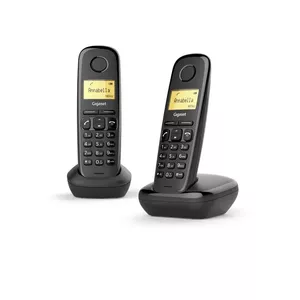 Gigaset A170 Duo Аналоговый/DECT телефон Идентификация абонента (Caller ID) Черный