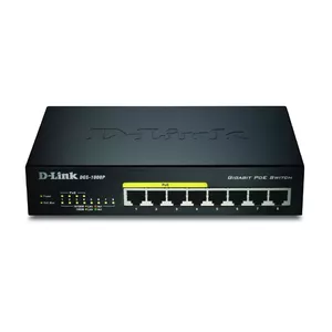 D-Link DGS-1008P/E сетевой коммутатор Неуправляемый L2 Питание по Ethernet (PoE) Черный