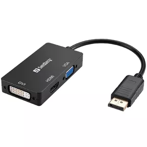 Sandberg Adapter DP>HDMI+DVI+VGA 0,19 m DisplayPort VGA (D-Sub)+ HDMI + DVI