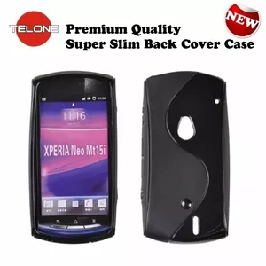 Telone Back Case S-Case gumijots telefona apvalks Sony MT15i / MT11i Neo V Melns