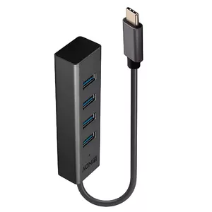 Lindy 43325 хаб-разветвитель USB 3.2 Gen 1 (3.1 Gen 1) Type-C 5000 Мбит/с Серый