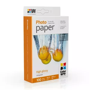 ColorWay fotopapīrs PG2601004R spīdīgs, balts, 10 x 15 cm, 260 g/m²