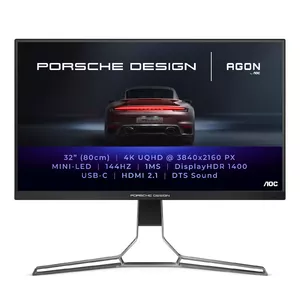 AOC Porsche PD32M LED display 80 cm (31.5") 3840 x 2160 pikseļi 4K Ultra HD IPS Melns, Pelēks