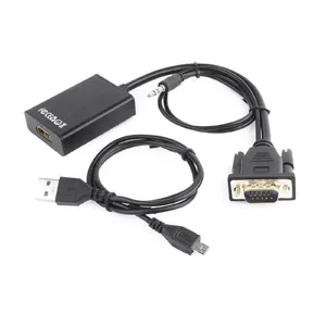 Gembird A-VGA-HDMI-01 video kabeļu aksesuārs 0,15 m HDMI Type A (Standard) VGA (D-Sub) Melns