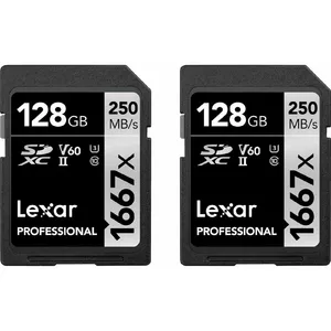 Karte Lexar Professional 1667x (2 gab.) SDXC 128 GB Class 10 UHS-II/U3 V60 (LSD1667128G-B2NNG)