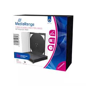 MediaRange BOX31-2 чехлы для оптических дисков Стандартная упаковка 2 диск (ов) Черный, Прозрачный