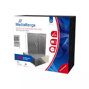 MediaRange BOX32 чехлы для оптических дисков Кейс для DVD дисков 1 диск (ов) Черный, Прозрачный