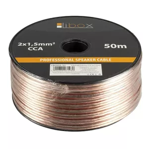Libox Kabel głośnikowy 2x1,50mm LB0008-50 audio kabelis 50 m Caurspīdīgs
