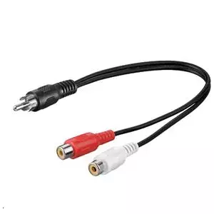Microconnect RCA - 2xRCA, M-F аудио кабель 0,2 m Черный