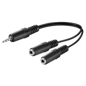 Microconnect 3.5mm - 2 x 3.5mm, M/F аудио кабель 0,2 m 3,5 мм Черный