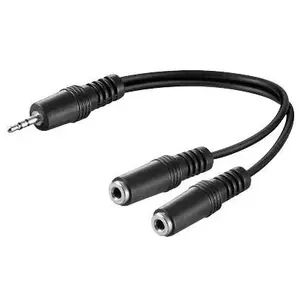 Microconnect 3.5mm - 2 x 3.5mm, M-F аудио кабель 0,2 m 3,5 мм Черный