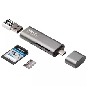 PNY R-TC-UA-3N1E01-RB кардридер USB 3.2 Gen 1 (3.1 Gen 1) Type-C Металлический