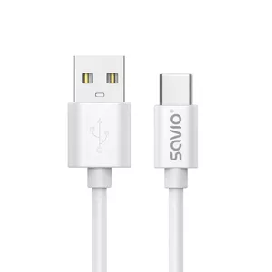 Savio USB cable 2 m USB 2.0 USB A - USB C White CL-168 USB кабель 3 m Белый