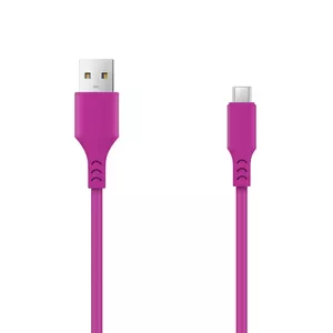 Komplektēšanas kabelis USB- microUSB 1,0 m 2A purpursarkans