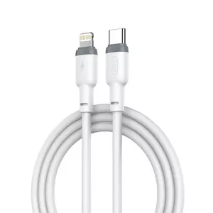 XO NB208A Прочный универсальный кабель USB-C для Lightning PD из ТПЭ, 20 Вт, кабель для передачи данных и быстрой зарядки, 1 м, белый (NB208A)