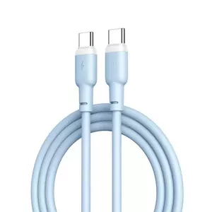 XO NB208B Прочный универсальный кабель TPE USB-C — USB-C PD, 60 Вт, кабель для передачи данных и быстрой зарядки, 2,4 А, 1 м, синий (NB208B)